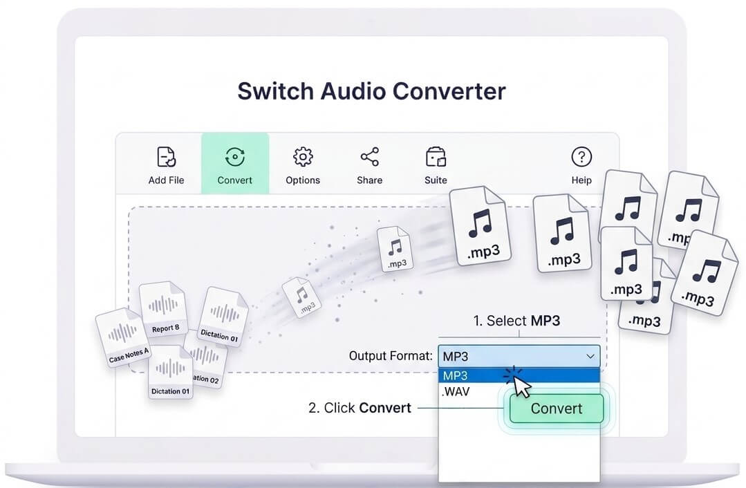 convert dct format to mp3 audio