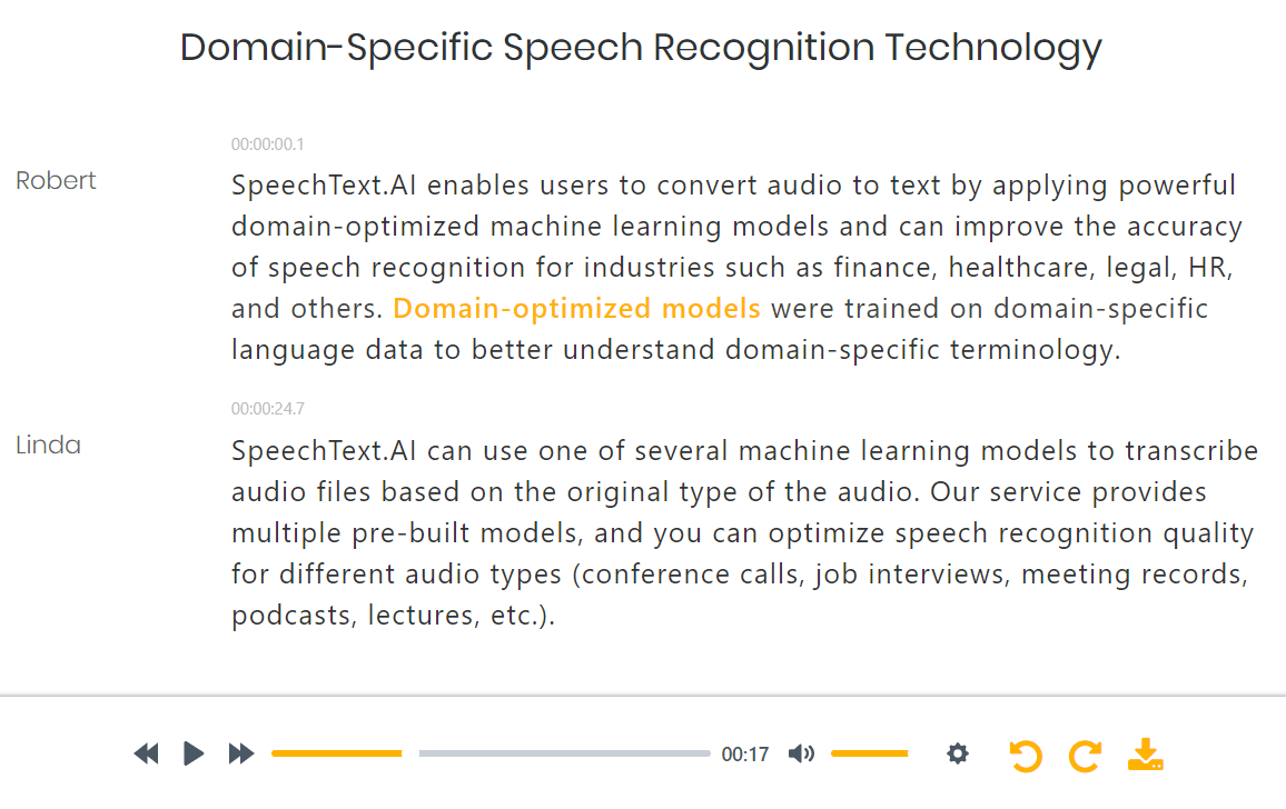 ai audio transcription