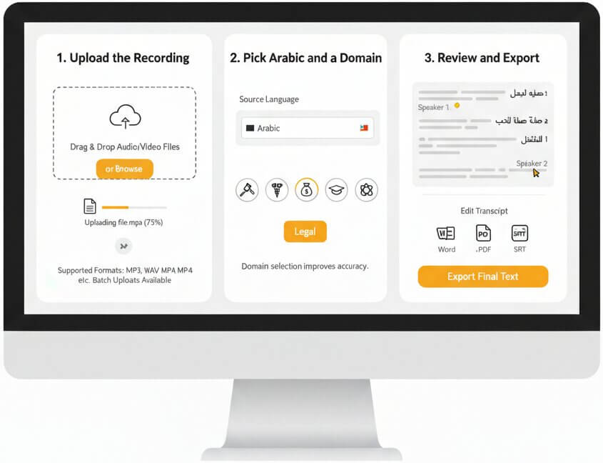 transcribe arabic audio online